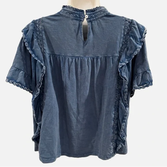 Free People | Le Femme Ruffled Crochet Top - 100%  Cotton - Romantic - Feminine - Picture 6 of 13